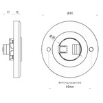 Zeichnung der Türklingel aus Edelstahl KT-102.2